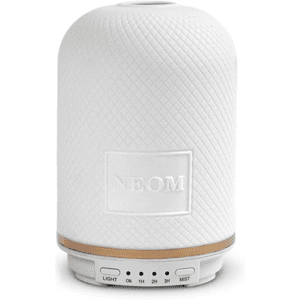 A NEOM – Wellbeing Pod | Premium Ultrasonic Essential Oil Diffuser with the word NEOM on it.
