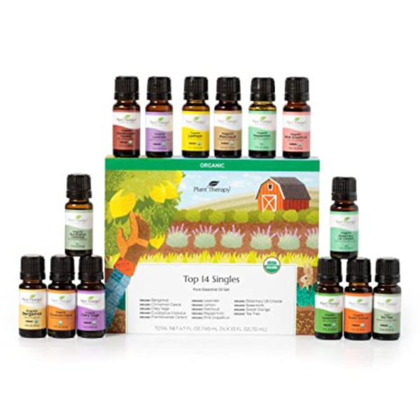 Plant Therapy Top 14 Organic Essential Oil Singles Set of essential oils.