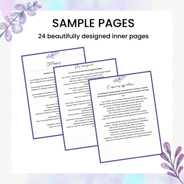 A sample page with the words sample pages 20 beautifully designed inner pages.